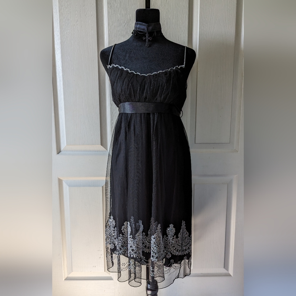 Teeze Me Silver Embellished Dress